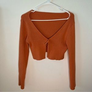 Tie Front Rib Knot Cardigan